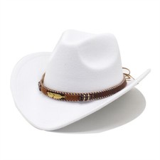 Women Mens Hat Cowgirl Cowboy Wild West Hats Western Headwear Wide Brim Cap UK