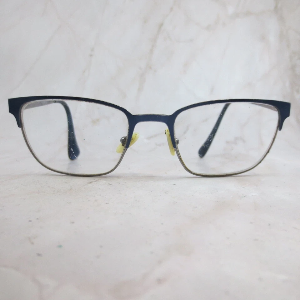 Marco de gafas Lucky You D300 para hombre azul marino metal medio borde ojo de gato 53-19-145 Foto 2 de 4