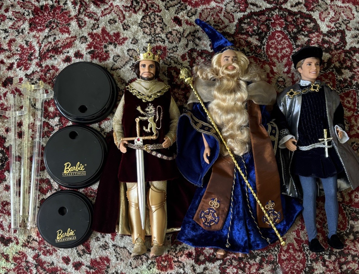 Lot Vintage Ken Historical Medieval Fantasy Dolls Merlin Romeo Camelot Barbie