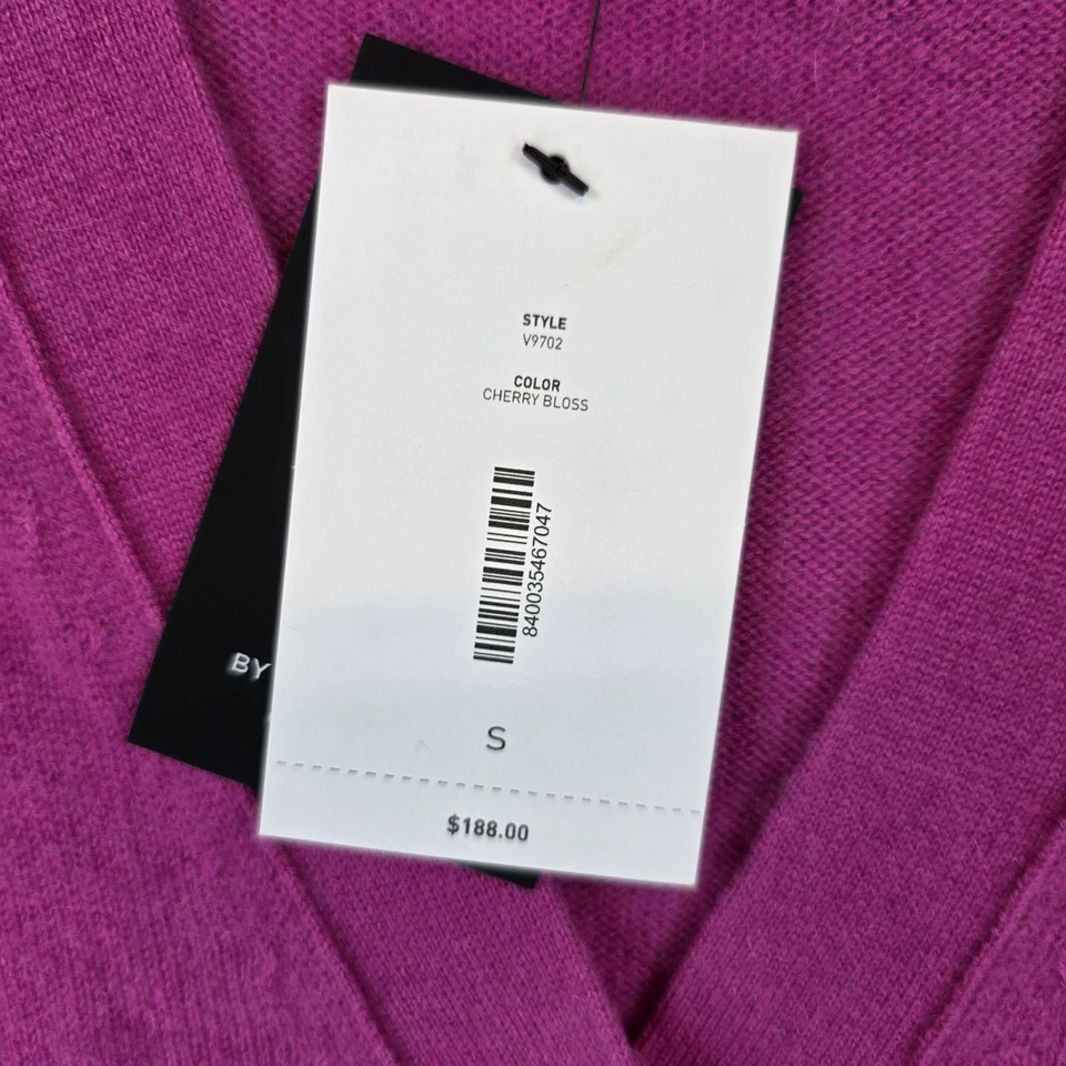 Suéter C by Bloomingdale's para mujer pequeño rosa cachemir cárdigan flor de cerezo Foto 3 de 4