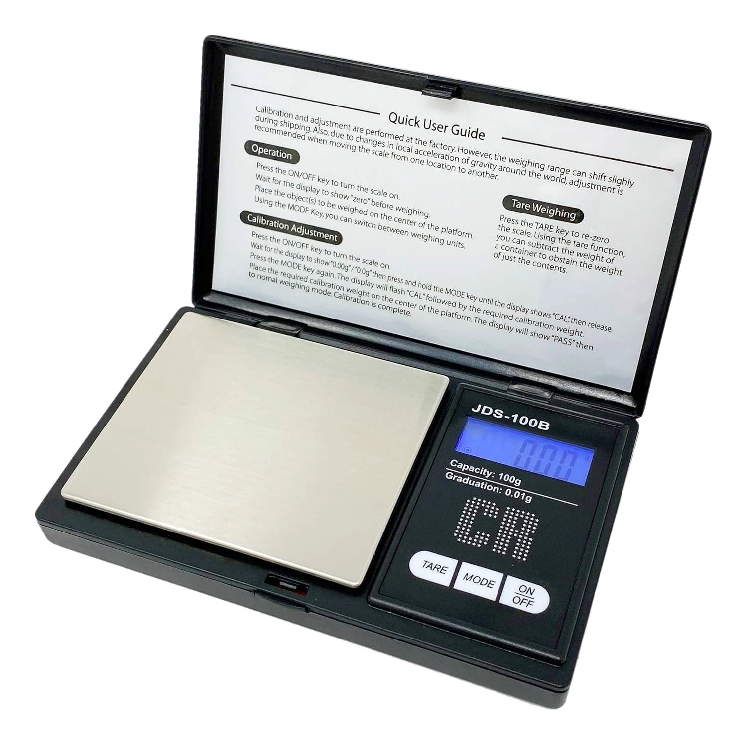 Scale Premium Digital Food Scale - 100G by 0.01G, Black, Portable (JDS-100B) (Ba