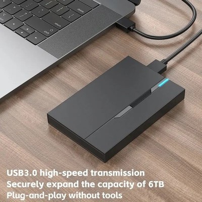 2.5 Inch USB 3.0 External SSD HDD Enclosure Case Up To 6TB Plug Play Game Gift