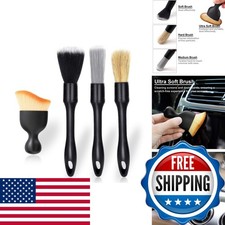Pinnyfeir 4 PCS Car Detailing Brush Set Cleaning Interior Or Exterior, Boars