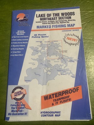 FHS Lake Of The Woods Canada Detailed Lake Map Fishing Hot Spots Deluxe Large