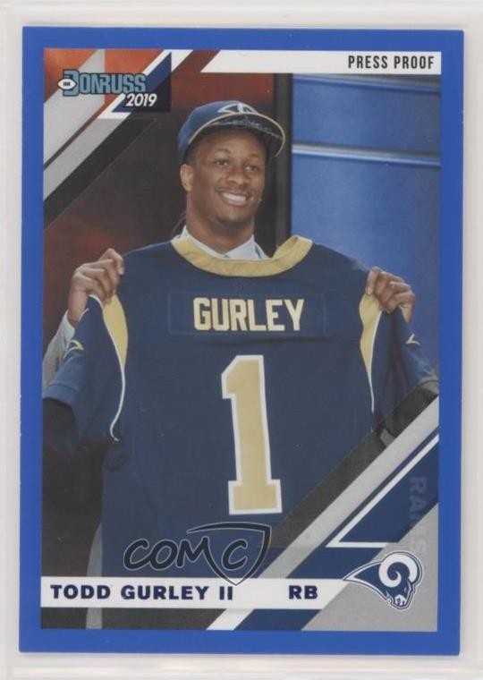 2019 Panini Donruss Photo Variation Press Proof Blue Todd Gurley II #139V 4a0