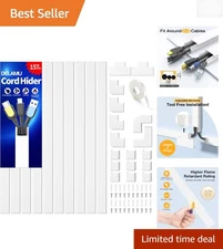 157in Cuttable White Wire Cover - Effortless Cable Organization & Safety