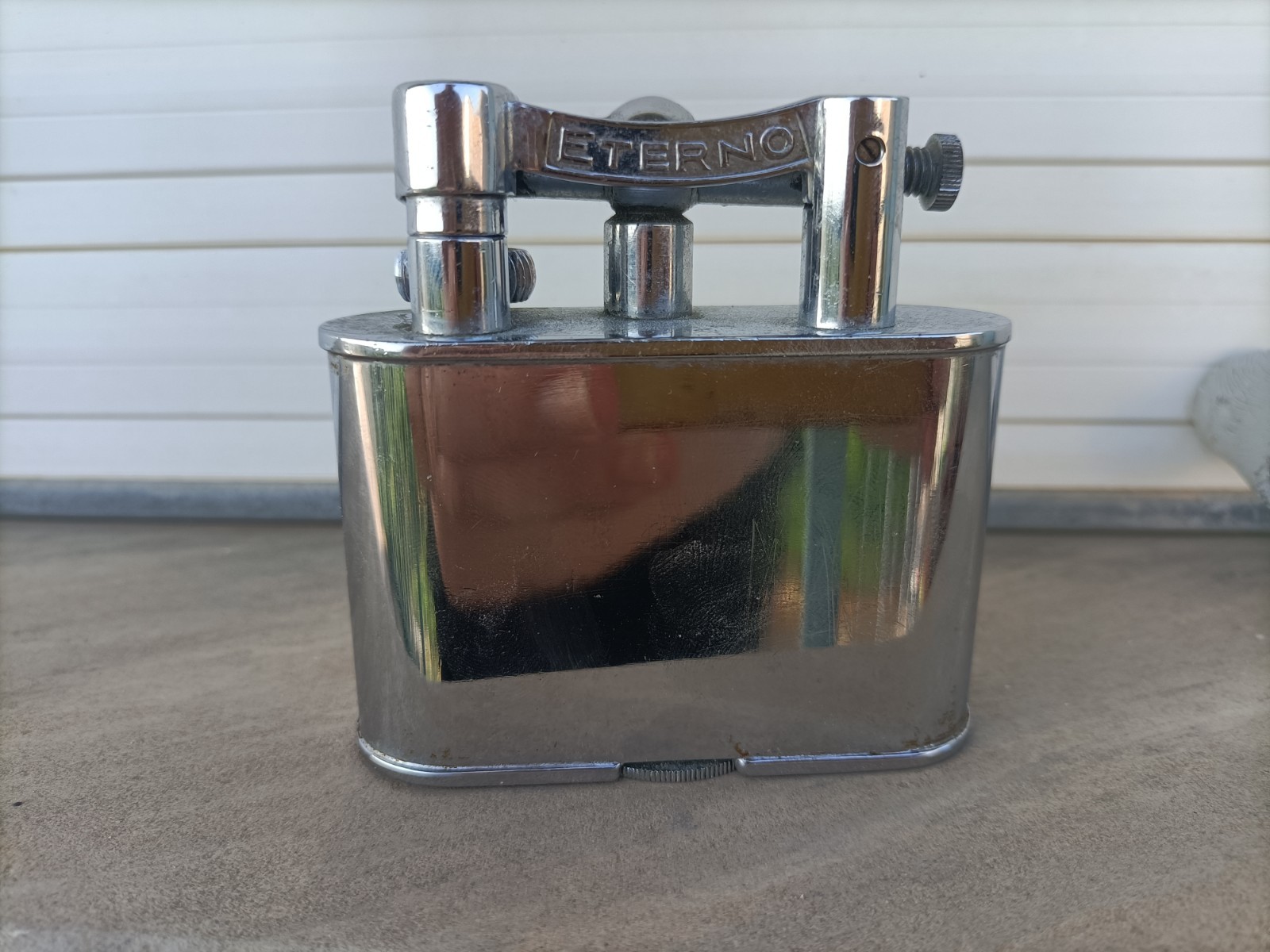 Accendino Da Tavolo SAFFA ETERNO Lighter Briquet VINTAGE BENZINA ACCIAIO