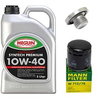 MotoröL Filter Set Meguin 10W-40 5 Liter + Schraube FüR Opel Astra Vectra B 2.0