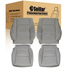 For 2008-2012 Honda Accord Driver Passenger Bottom Back Leather Seat Cover Gray