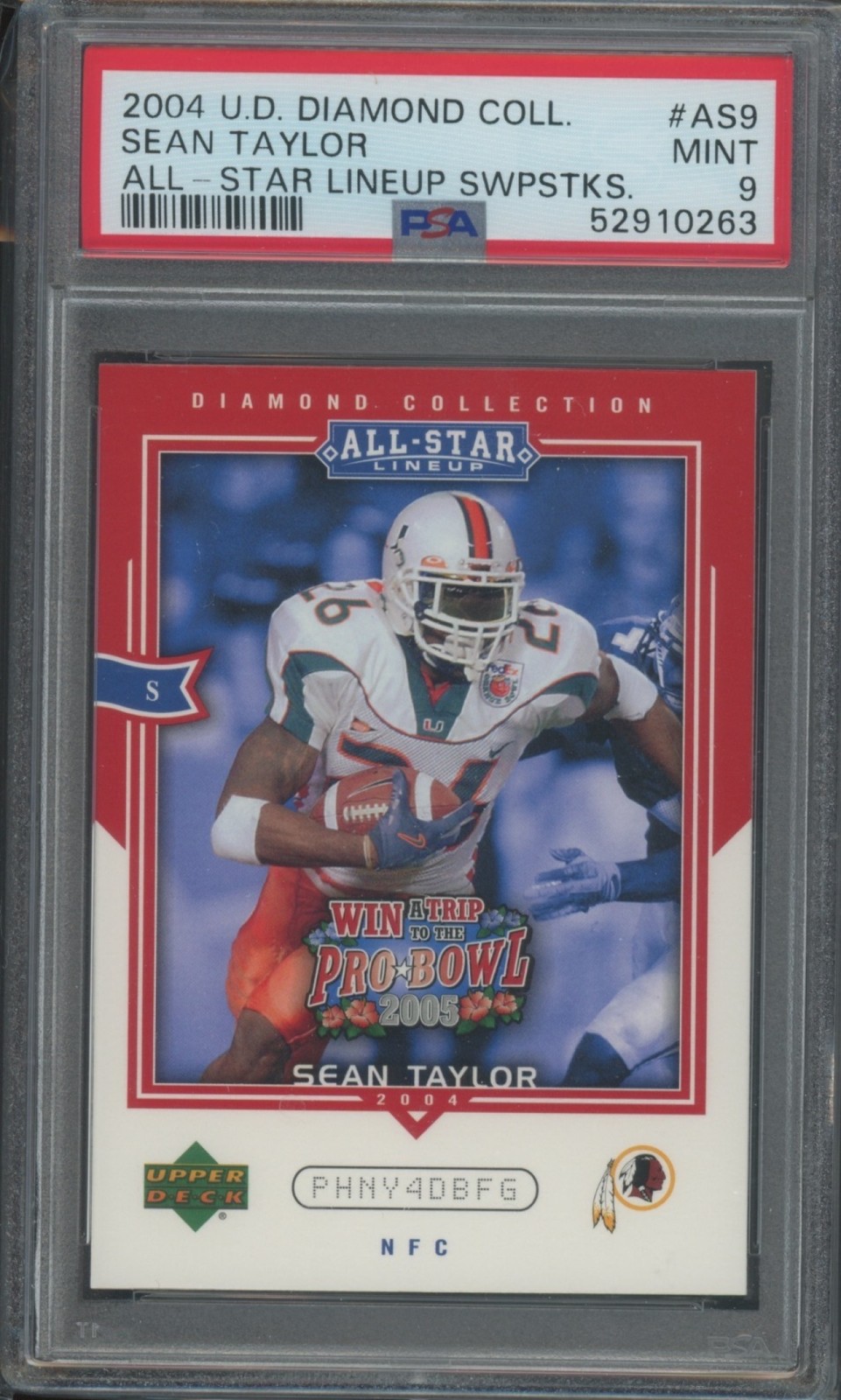 Sean Taylor Upper Deck Diamond Collection All-Star Lineup Sweepstakes #AS9 All-Star Lineup-Promo