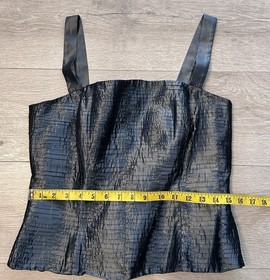 Ann Taylor Loft Corset Top Women&rsquo;s Size 10 Gray Satin Straps Zip Back