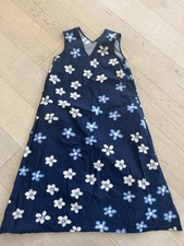 Marimekko V Neck Flare Sleeveless Dress XS Floral Design