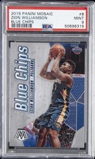2019 PANINI MOSAIC BLUE CHIPS #8 ZION WILLIAMSON ROOKIE RC PSA 9