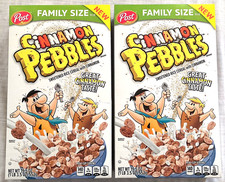 Post CINNAMON PEBBLES Cereal, Family Size 19.5oz, New, Two Boxes