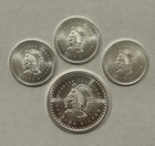 1/4 TROY OZ + (3) 1/10 OZ AZTEC CALENDAR .999 FINE SILVER = .55 Troy Oz Total