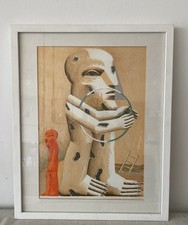 Horst Antes Lithografie „Gefleckte Figur mit Reif“ signiert Grafik