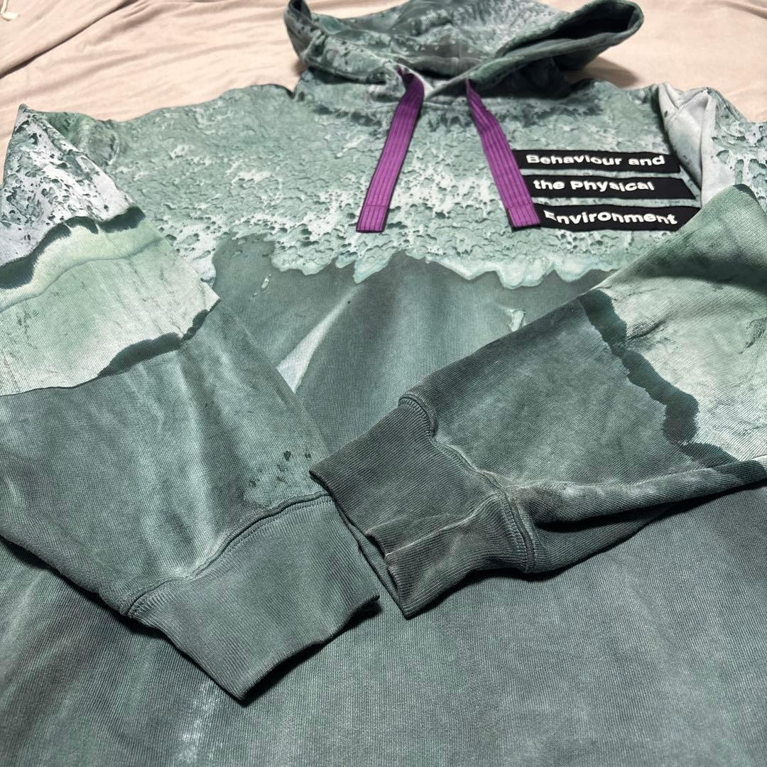 Acne Studios Green Printed Dye Hoodie Sweatshirt Cotton Pullover Men's Size M image 4