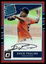 2017 Donruss Optic Rated Rookies Signatures Red David Paulino Auto /50 Houston