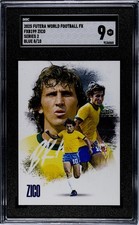 Zico 2025 Futera World Football FX – Blue Parallel 08/10 SGC 9 Brazilian Legend