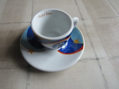 5 Free Time ''Magic Eyes'' Espressotassen mit Untersetzer  neu
