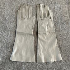 Vintage Roger Fare Grey Leather Gloves X Small 6.5 France
