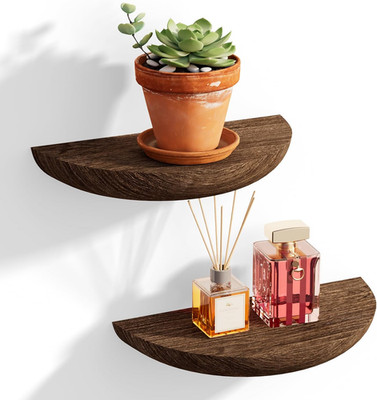 Solid Wood Half round Floating Wall Shelves | Elegant Floating Shelves, Elevate