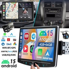 DAB+ Android 15 4+64GB Carplay Autoradio DVR +KAM 1 DIN 360° Drehbar Bildschirm