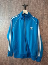Vintage Adidas Originals Trefoil Track Jacket XL Blue White 3-Stripe Retro 80s