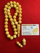 Certified Kiliangradi Baltic Amber  Poland 99 Grams  39 Beads 15.9mm & Tamlika