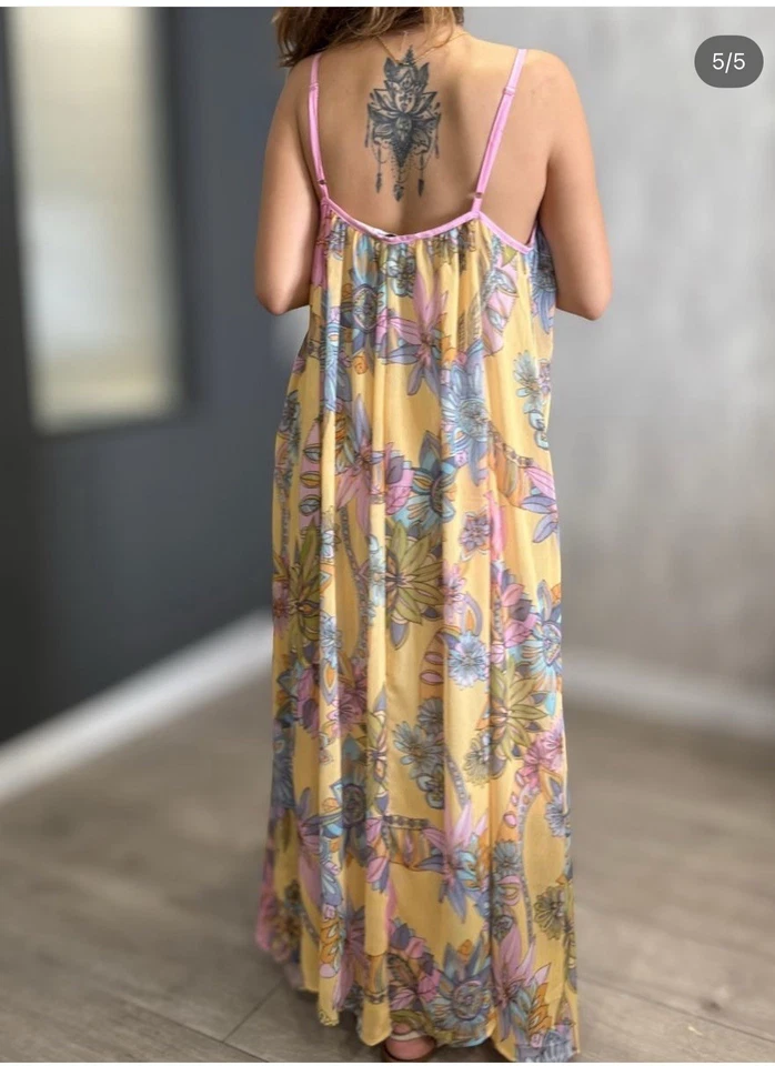 Zara ZW Collection langes Maxikleid mit Blumenmuster Gr. XS REF:3193/123 Blogger - Bild 3 von 4