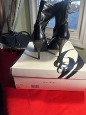 Vintage 90 s Nine West Black satire synthetic Square Toe ankle