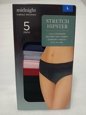 Brand New Midnight Carole Hochman 5 Pack, Size L Stretch Hipster