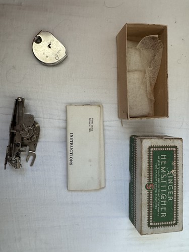 Singer Hemstitcher & Picot Attachment 121074 In Box With Manual Vintage 1934 