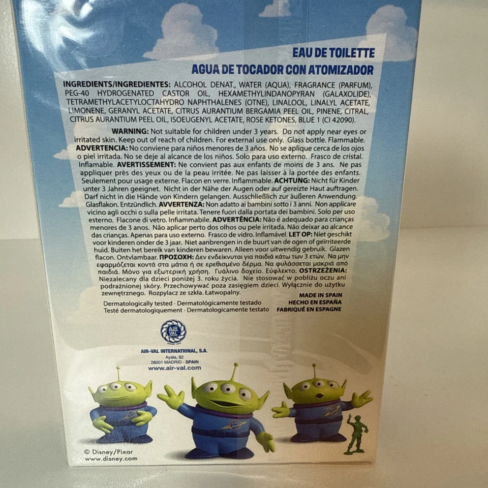 Perfume Disney Toy Story EDT 3,4 oz 100 ml Air-Val Woody Buzz Jessie sellado Foto 4 de 4