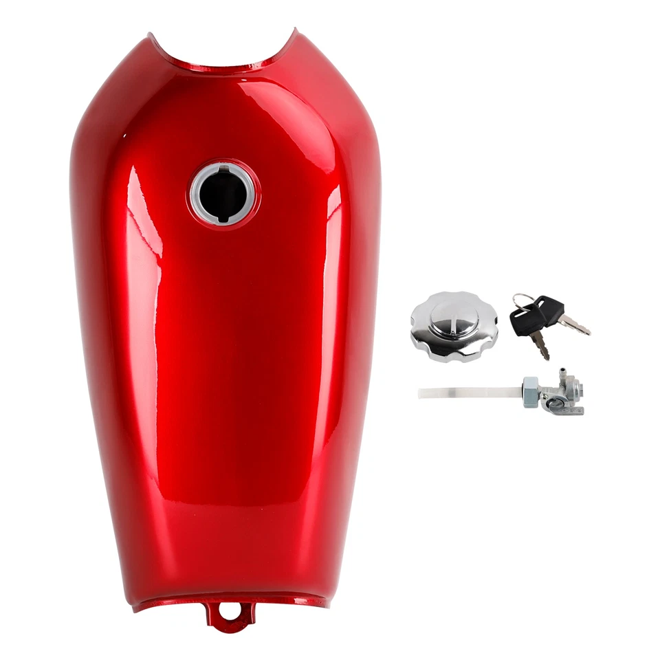 Reservoir d'essence 9lt rouge pour Honda CG 125 CB 125 S Cafe Racer Bobber - Photo 1/4