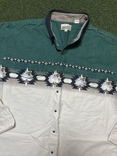 Express Rider Vintage Cowboy Shirt Men XL South Western Rodeo Brush Aztec USA