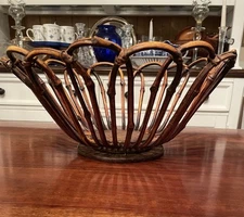 Bamboo Flower Shaped Fruit Basket or Decorative Centerpiece Bowl-VTG Baskets