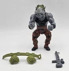 Vintage 1988 TMNT Rocksteady Soft Head w/ Belt & Gun ~ Teenage Mutant Ninja