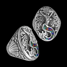 Mermaid Ring, Ocean Ring, Pirate Ring, Sailor Ring, 925 Sterling Silver Ring,...