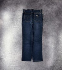 Vintage Moschino Women  s Hippie Logo Luxury Blue Denim Jeans IT40