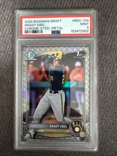 2025 Bowman Draft Chrome Brady Ebel Steel Metal /100 PSA 9 Mint