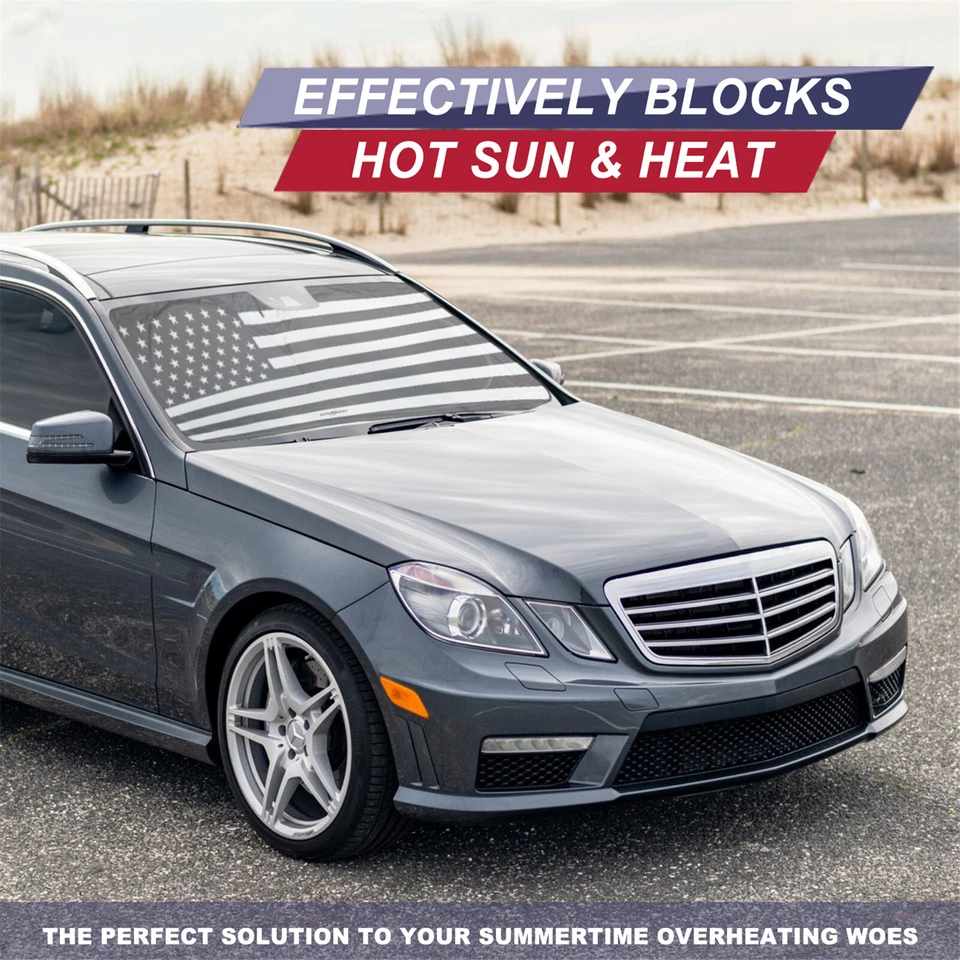 Parabrisas de coche camión parasol bloque bandera estadounidense cubierta parasol para Ram GMC Foto 2 de 4