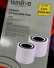 ISINLIVE CORE P350-RF True HEPA Pet filter 2pk for LEVOIT Core P350 air purifier