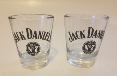 Jack Daniel's Old No 7 Brand Libbey Shot Glasses Barware Set of  2