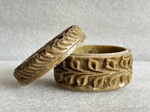 JOYERO PEQUEÑO DECORATIVO ÚNICO HECHO EN PIEDRA PRIMITIVA TALLADO A MANO - Imagen 7 de 13