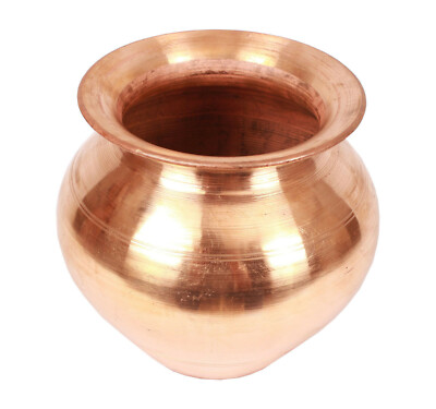 Pure Copper Pot Kalash Hindu Pooja Religious Surya Namaskar Puja Lota - 500ml#