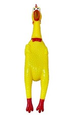 BIG 16" SCREECHING RUBBER CHICKEN - SQUEAK Sound Squeeze Screaming Dog Child Toy