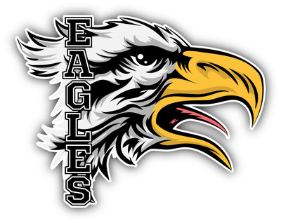 Eagle Head Mascot Sport Car Bumper Sticker Decal 5'' x 4''