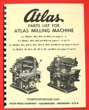Atlas Horizontal Milling Machine Owner Instruction Parts Manual All Models 0016