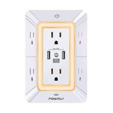 Multi Plug Outlet Surge Protector - POWRUI 6 Outlet Extender with 3 USB Ports...